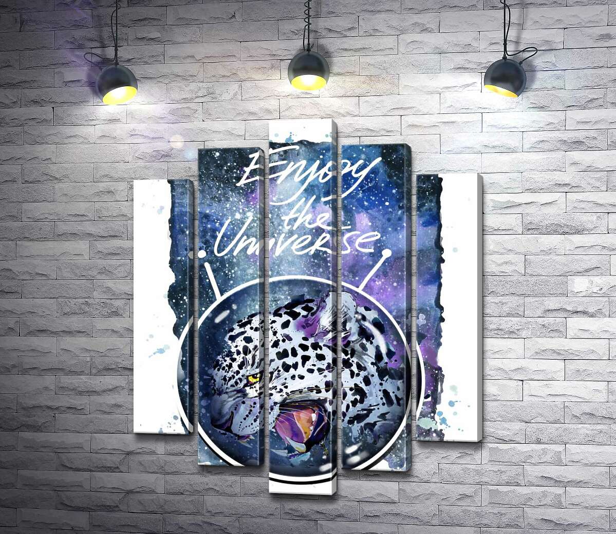 

Модульная картина ArtPoster Пятнистый леопард в космосе под названием "Enjoy the Universe" 100x130 см Модуль №26