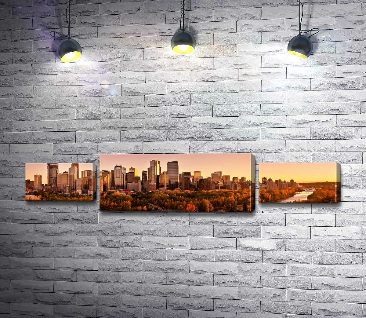 

Модульная картина ArtPoster Разноцветная осень в канадском городе Калгари 151x34 см Модуль №7