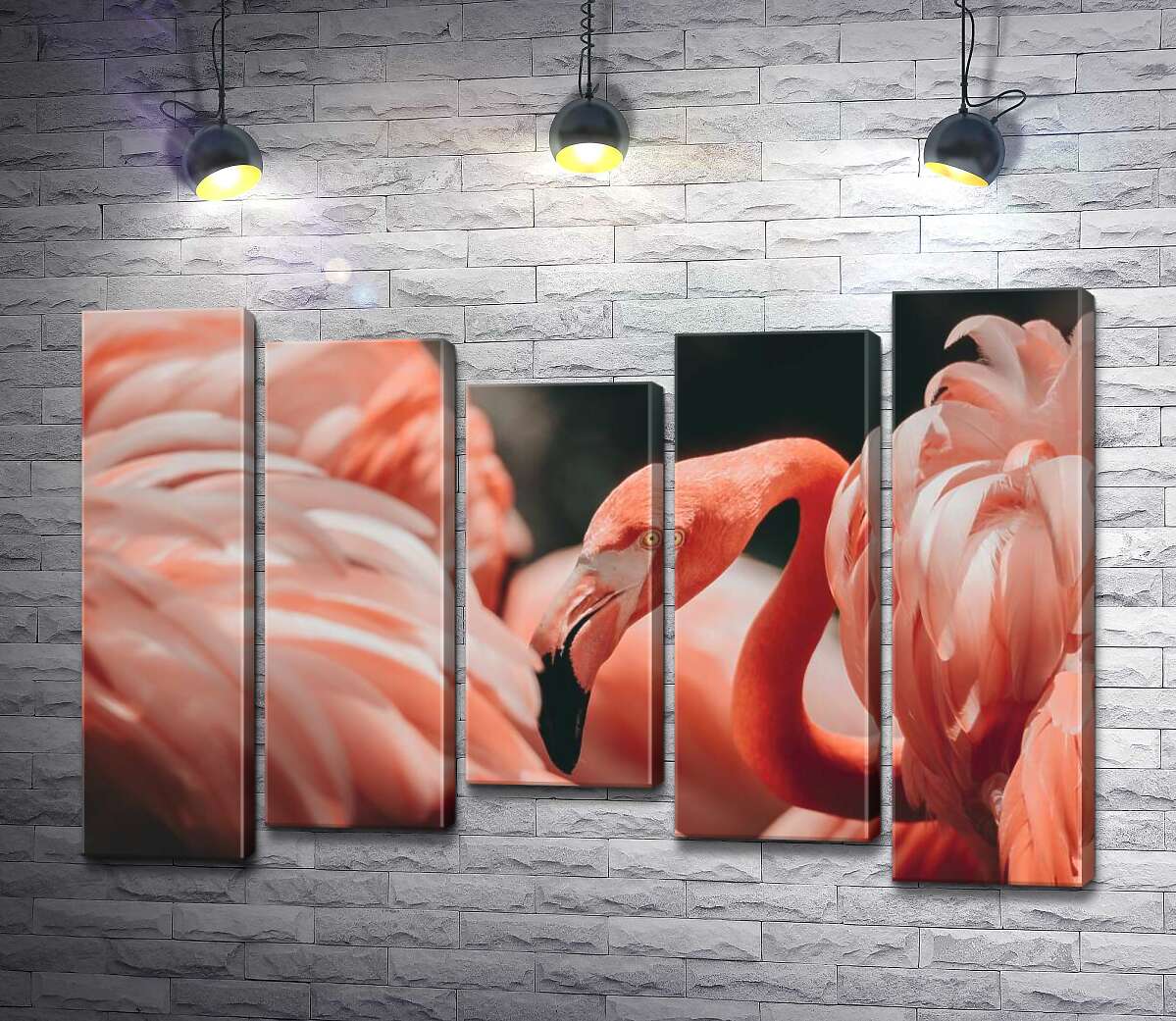 

Модульная картина ArtPoster Розовые облака из оперения фламинго 130x88 см Модуль №28