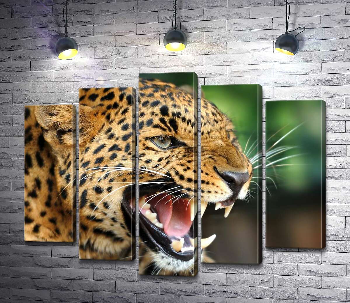 

Модульная картина ArtPoster Разъяренный ягуар скалит зубы 130x105 см Модуль №26