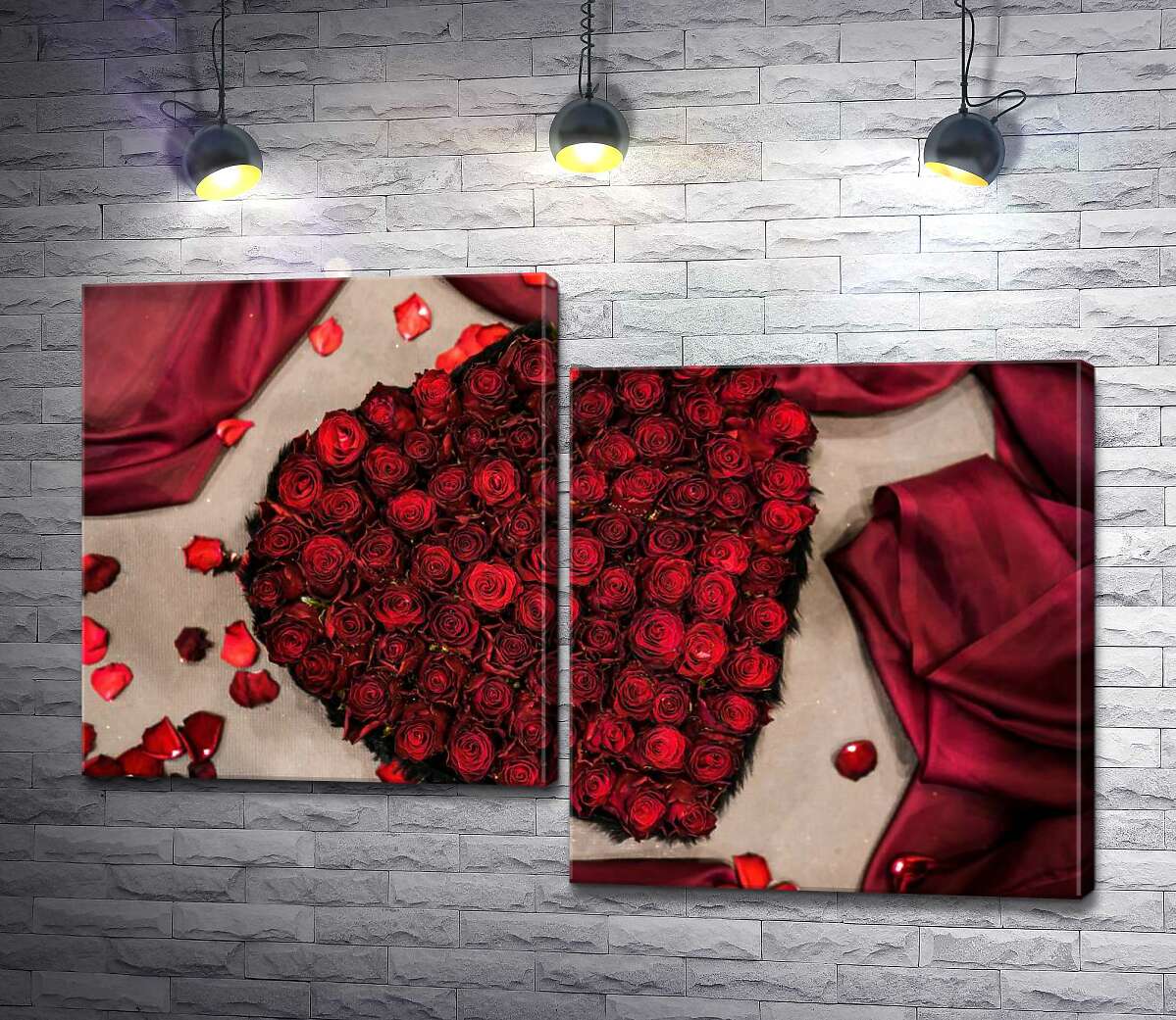 

Модульная картина ArtPoster Романтический букет-сердце из красных роз 130x88 см Модуль №5