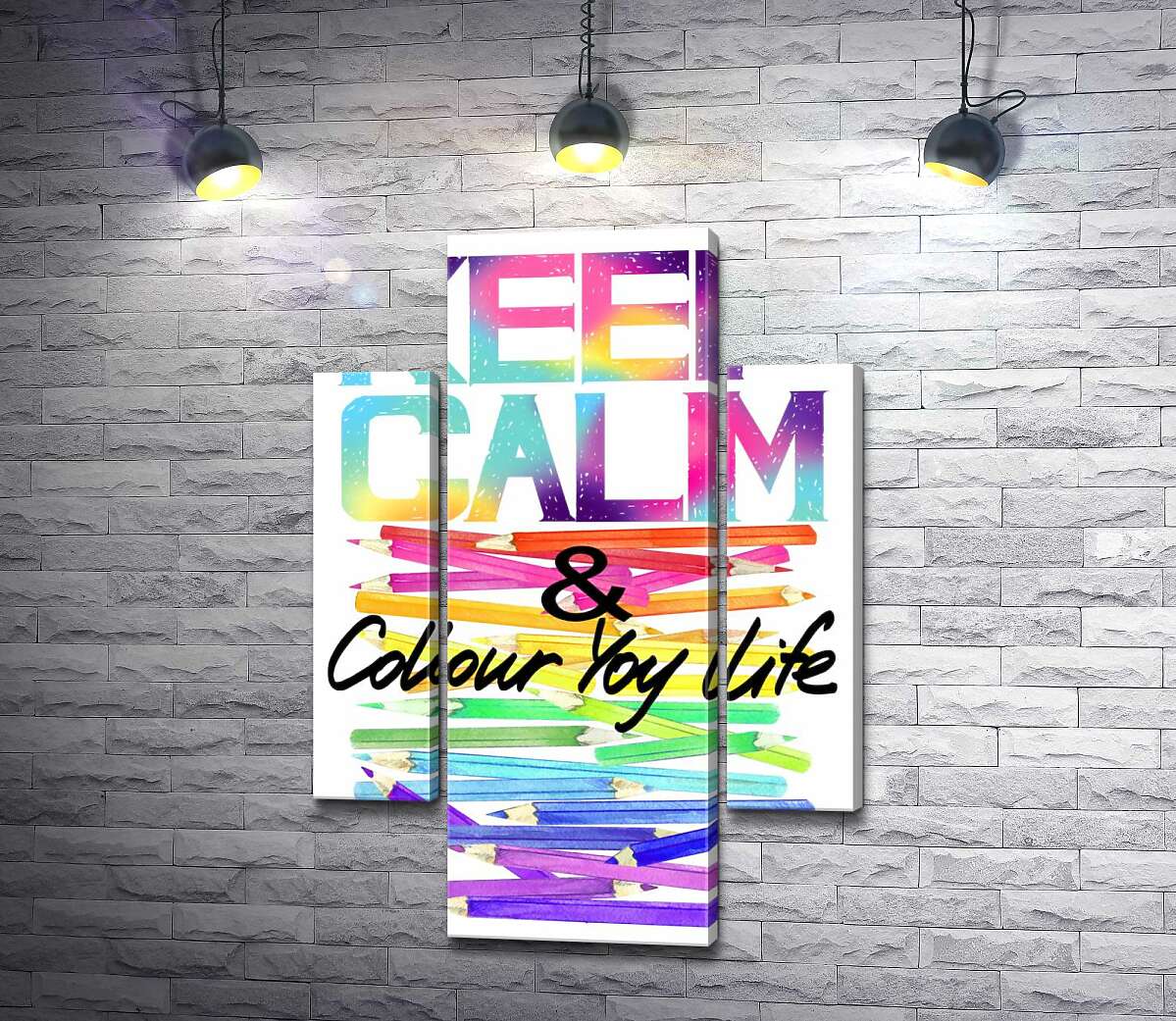 

Модульная картина ArtPoster Радужные карандаши с надписью "keep calm and colour your life" 80x119 см Модуль №7