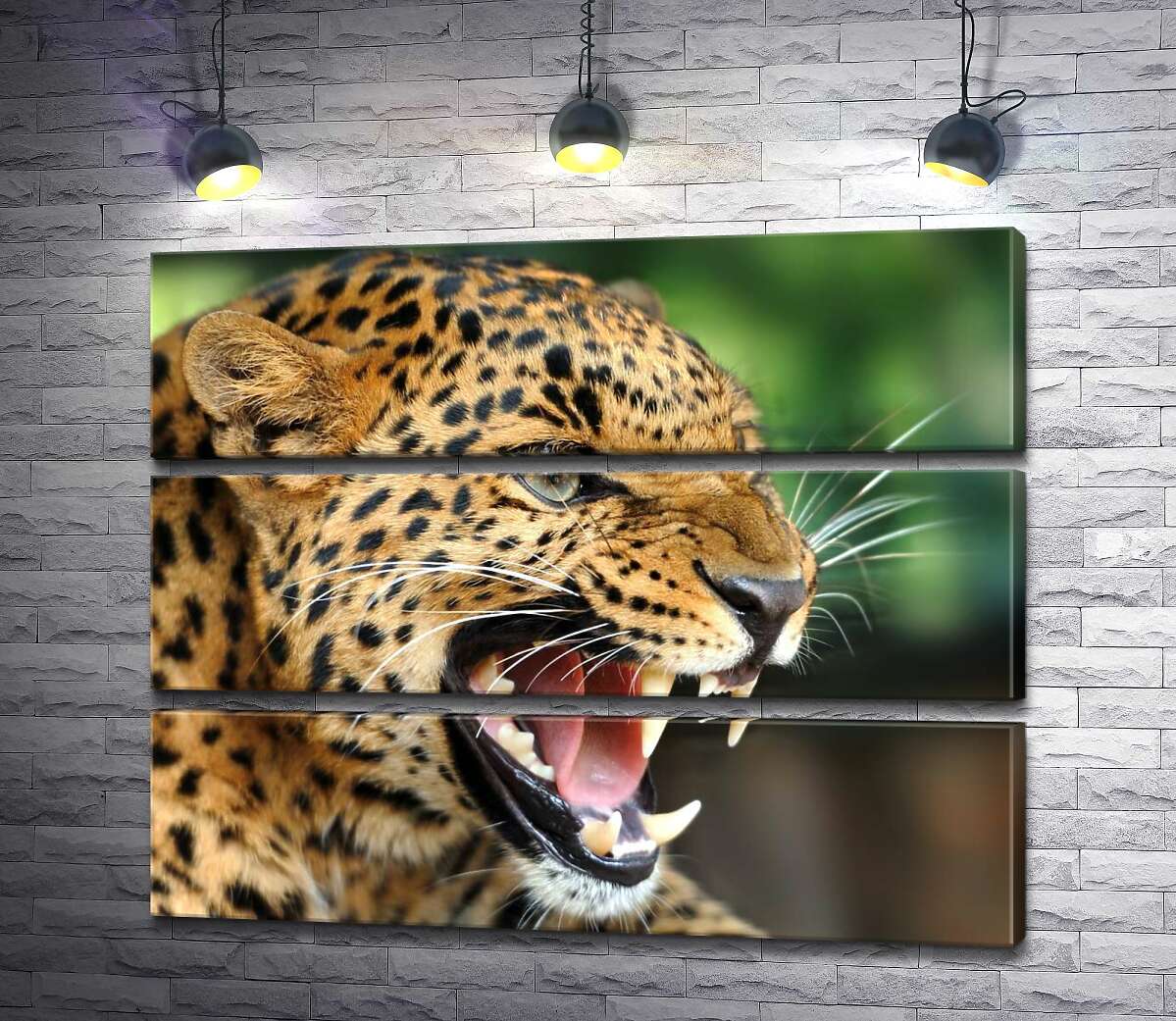 

Модульная картина ArtPoster Разъяренный ягуар скалит зубы 100x81 см Модуль №13