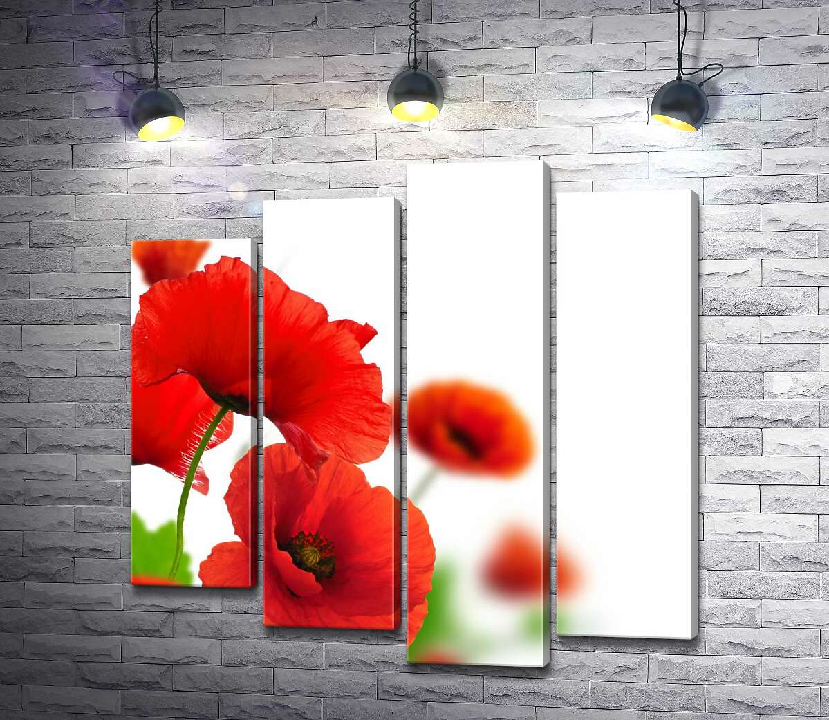 

Модульная картина ArtPoster Роскошные головки красных маков на хрупких стеблях 80x80 см Модуль №21