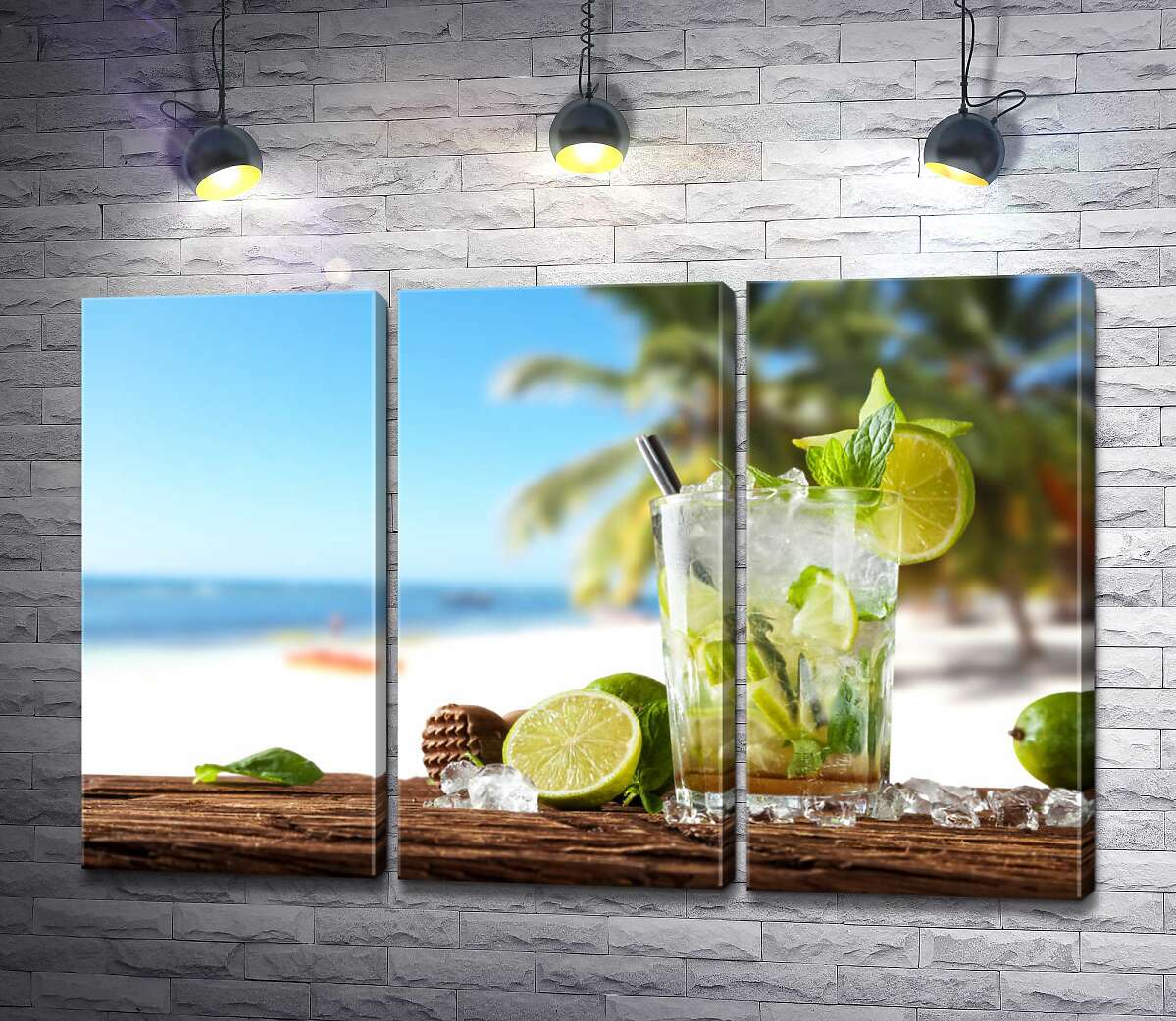 

Модульная картина ArtPoster Свежесть мохито на горячем тропическом пляже 60x40 см Модуль №11