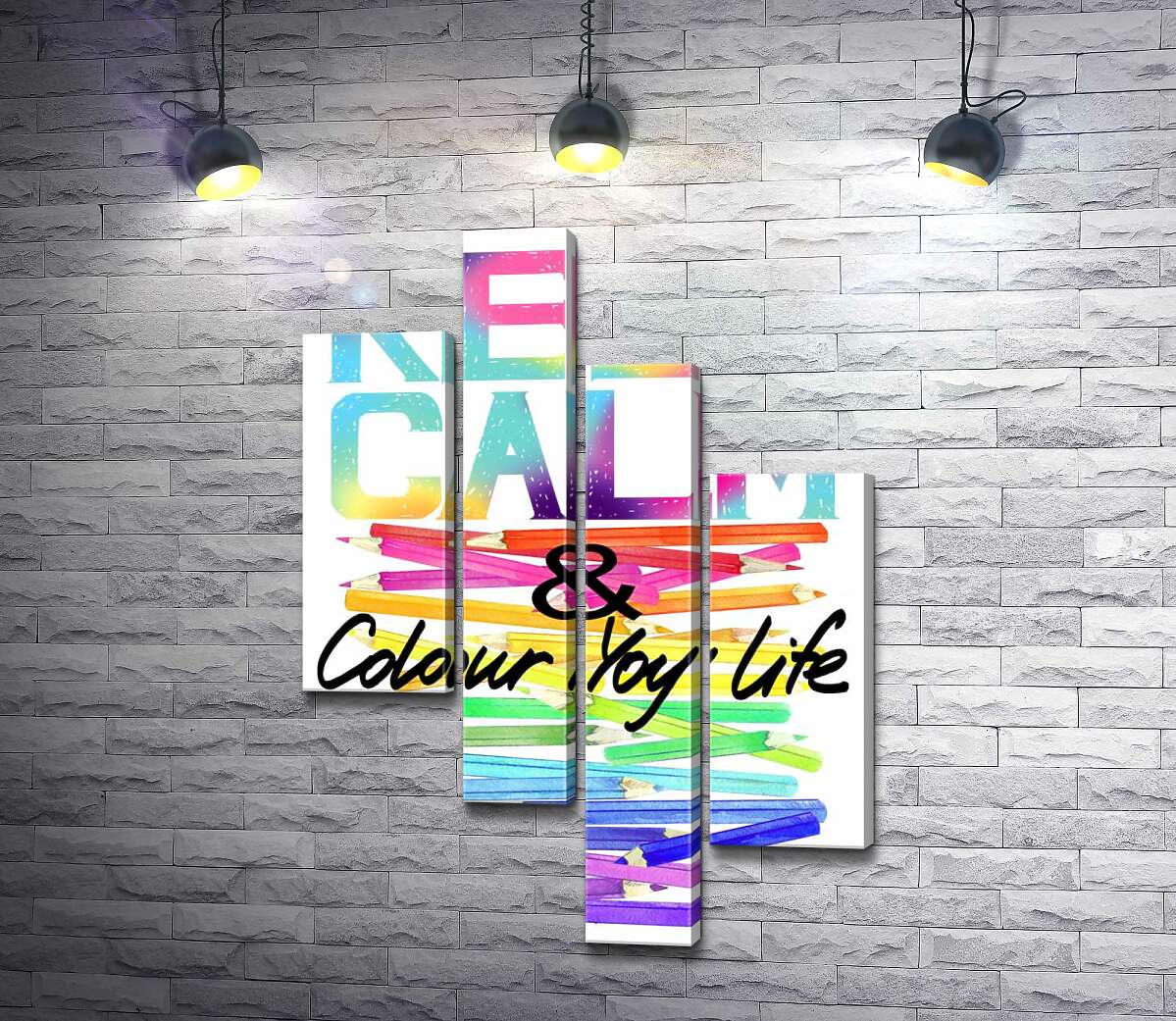 

Модульная картина ArtPoster Радужные карандаши с надписью "keep calm and colour your life" 100x147 см Модуль №20