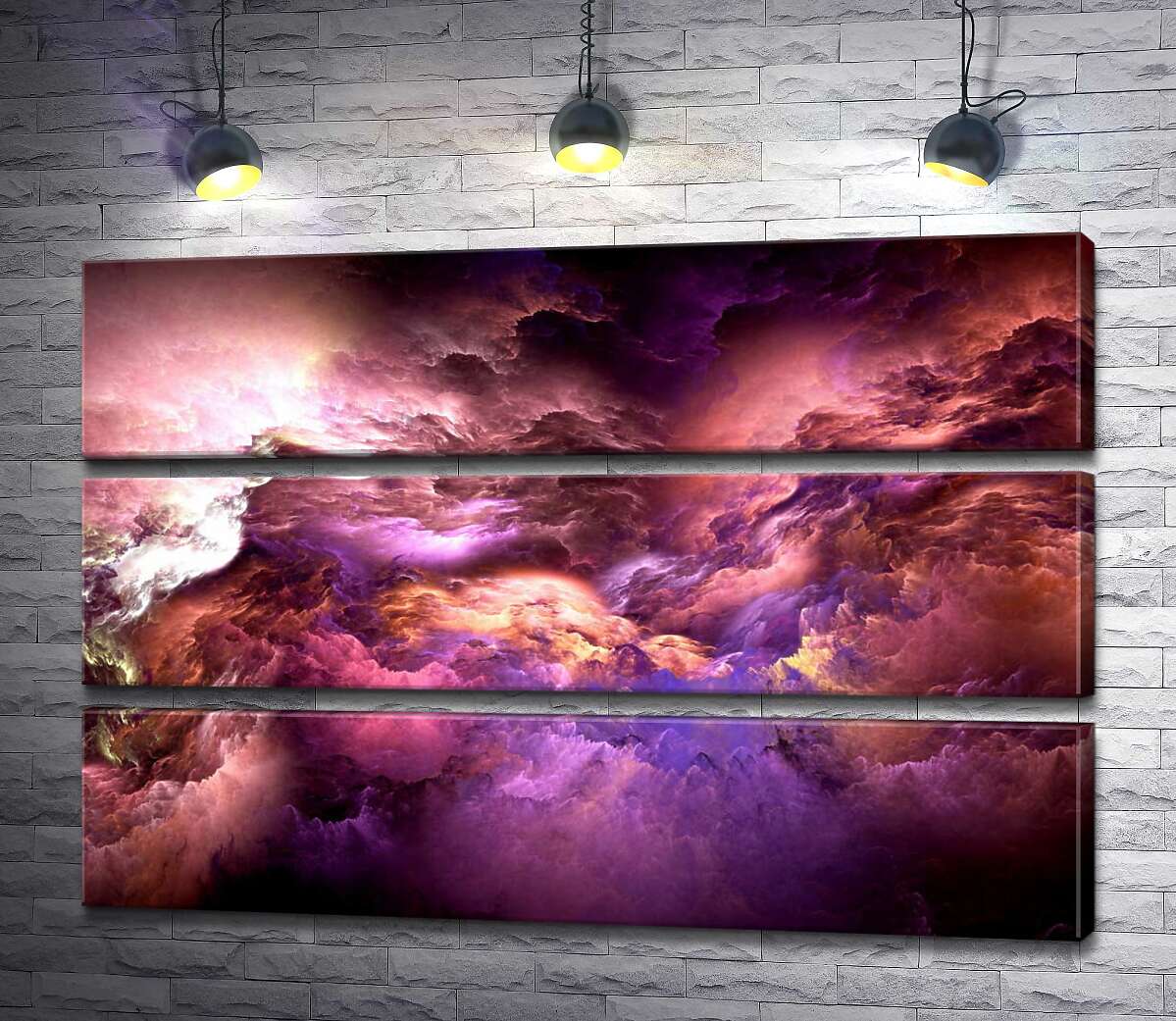 

Модульная картина ArtPoster Розовые переливы облачной абстракции 90x60 см Модуль №13