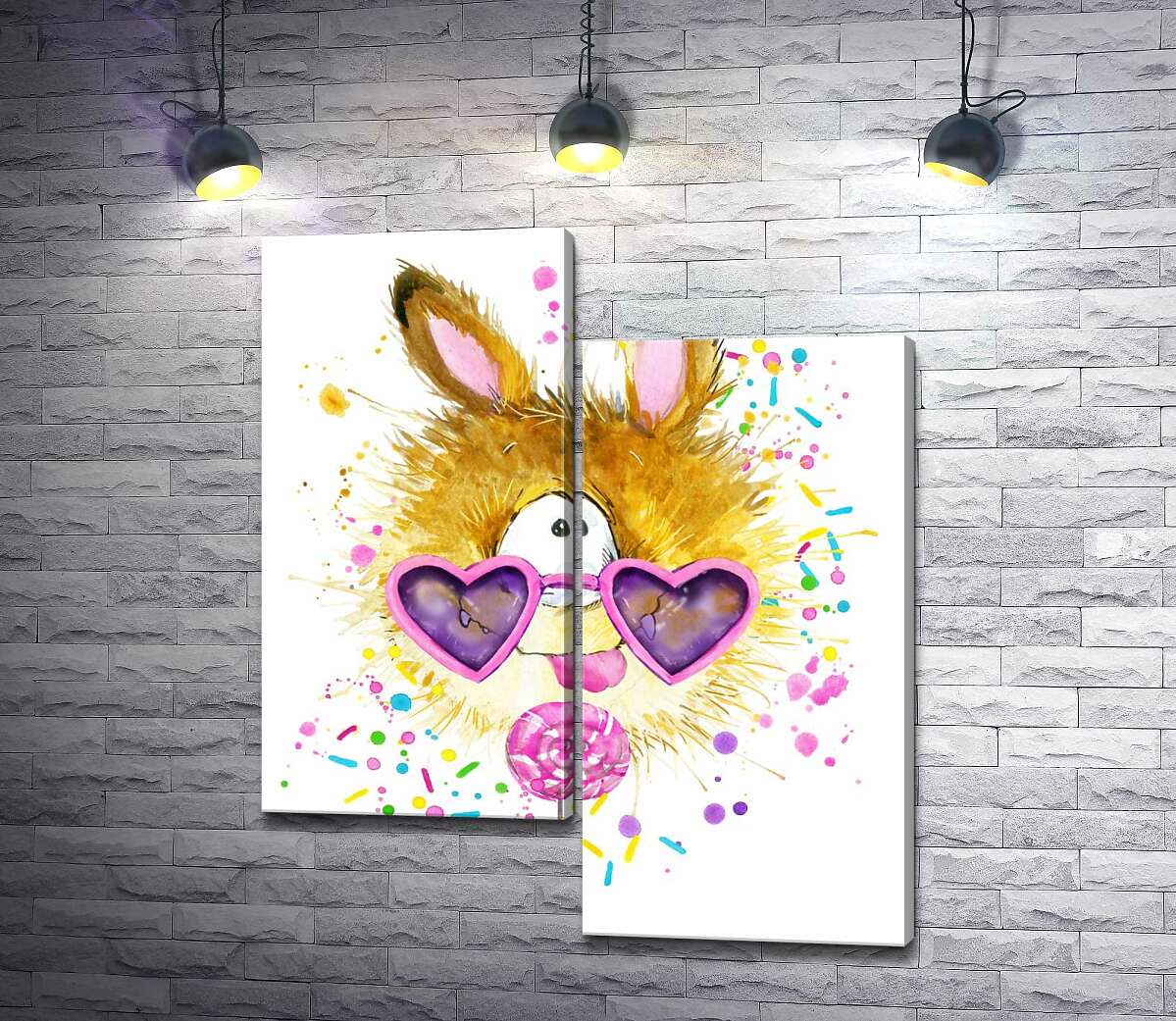 

Модульная картина ArtPoster Пушистый циклоп с розовым леденцем 50x60 см Модуль №5