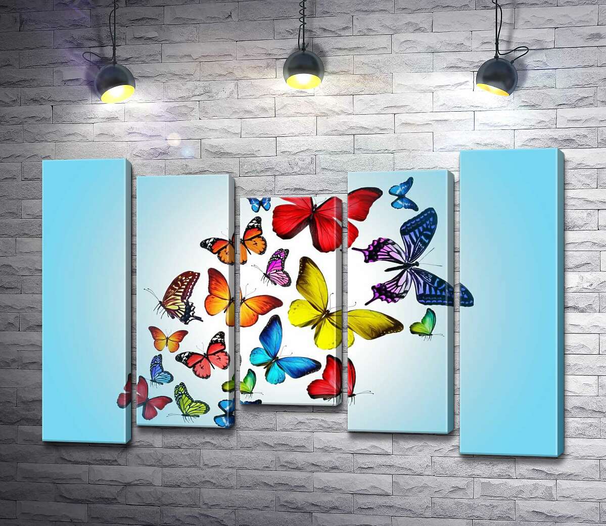 

Модульная картина ArtPoster Радужная стая бабочек 130x88 см Модуль №28