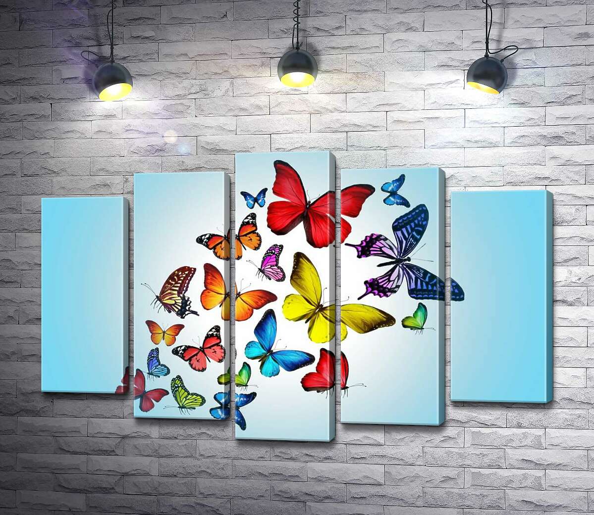 

Модульная картина ArtPoster Радужная стая бабочек 130x88 см Модуль №26