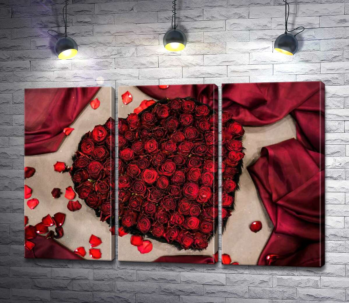 

Модульная картина ArtPoster Романтический букет-сердце из красных роз 60x40 см Модуль №11