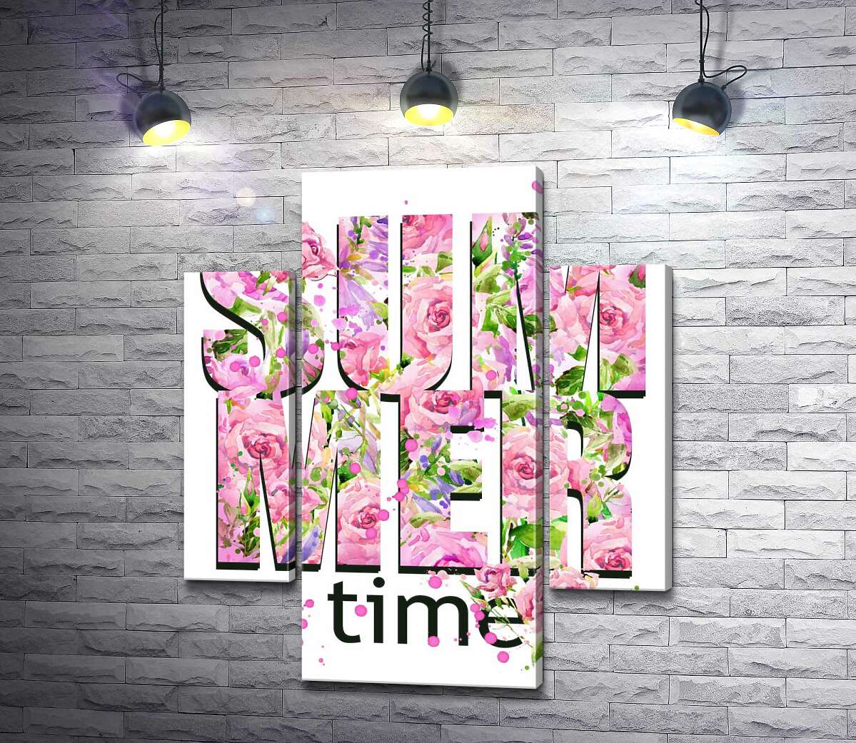 

Модульная картина ArtPoster Розовый узор надписи "summertime" 100x119 см Модуль №7