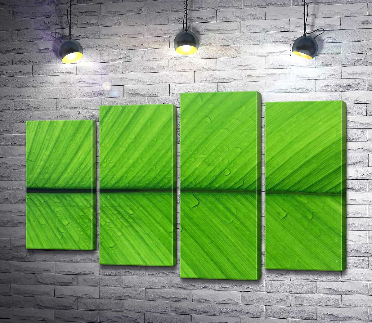 

Модульная картина ArtPoster Росянистая свежесть тропического листа 80x54 см Модуль №21