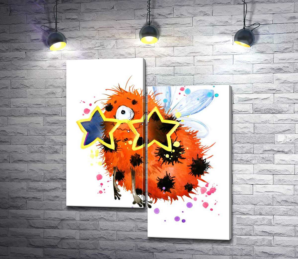 

Модульная картина ArtPoster Пятнистый циклоп в очках-звездах 100x119 см Модуль №5
