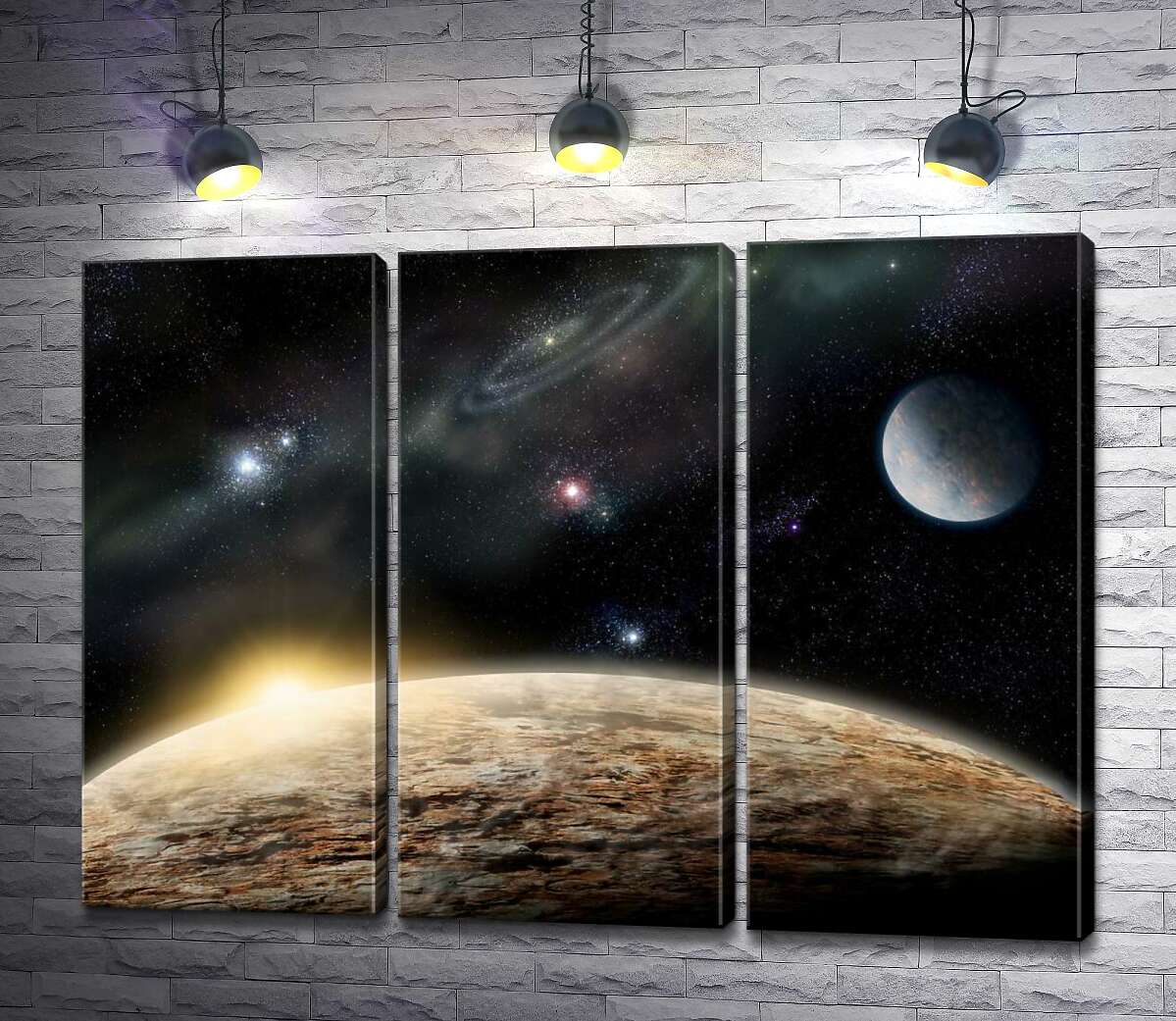 

Модульная картина ArtPoster Рассвет над каменистой поверхностью планеты 60x45 см Модуль №11