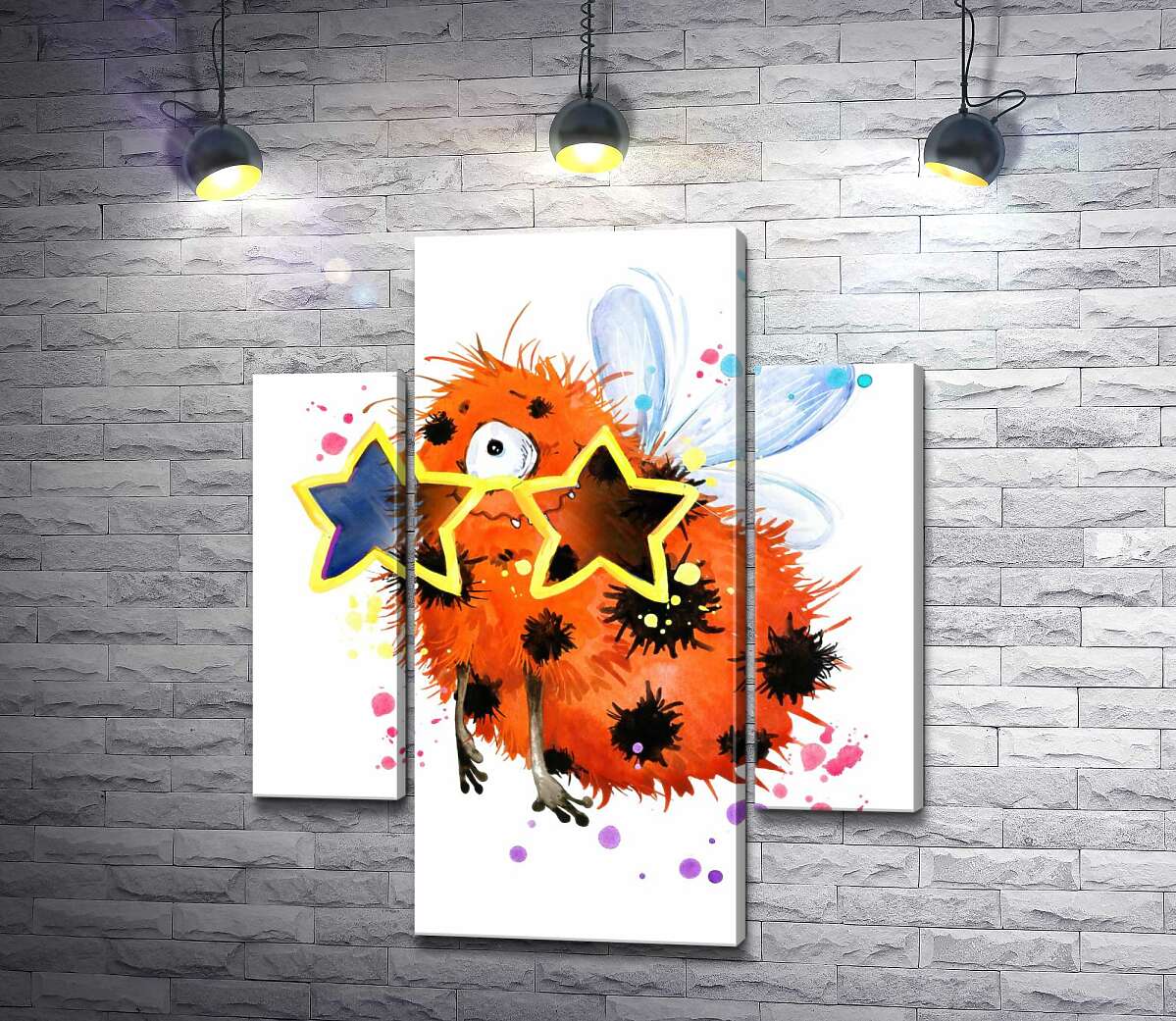 

Модульная картина ArtPoster Пятнистый циклоп в очках-звездах 100x119 см Модуль №7