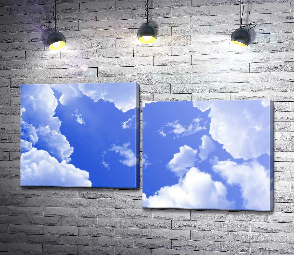 

Модульная картина ArtPoster Сердце из небесной голубизны в рамке из пушистых облаков 100x56 см Модуль №5