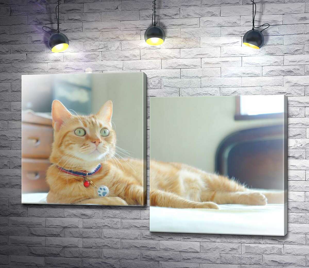 

Модульная картина ArtPoster Рыжий кот внимательно наблюдает 130x87 см Модуль №5