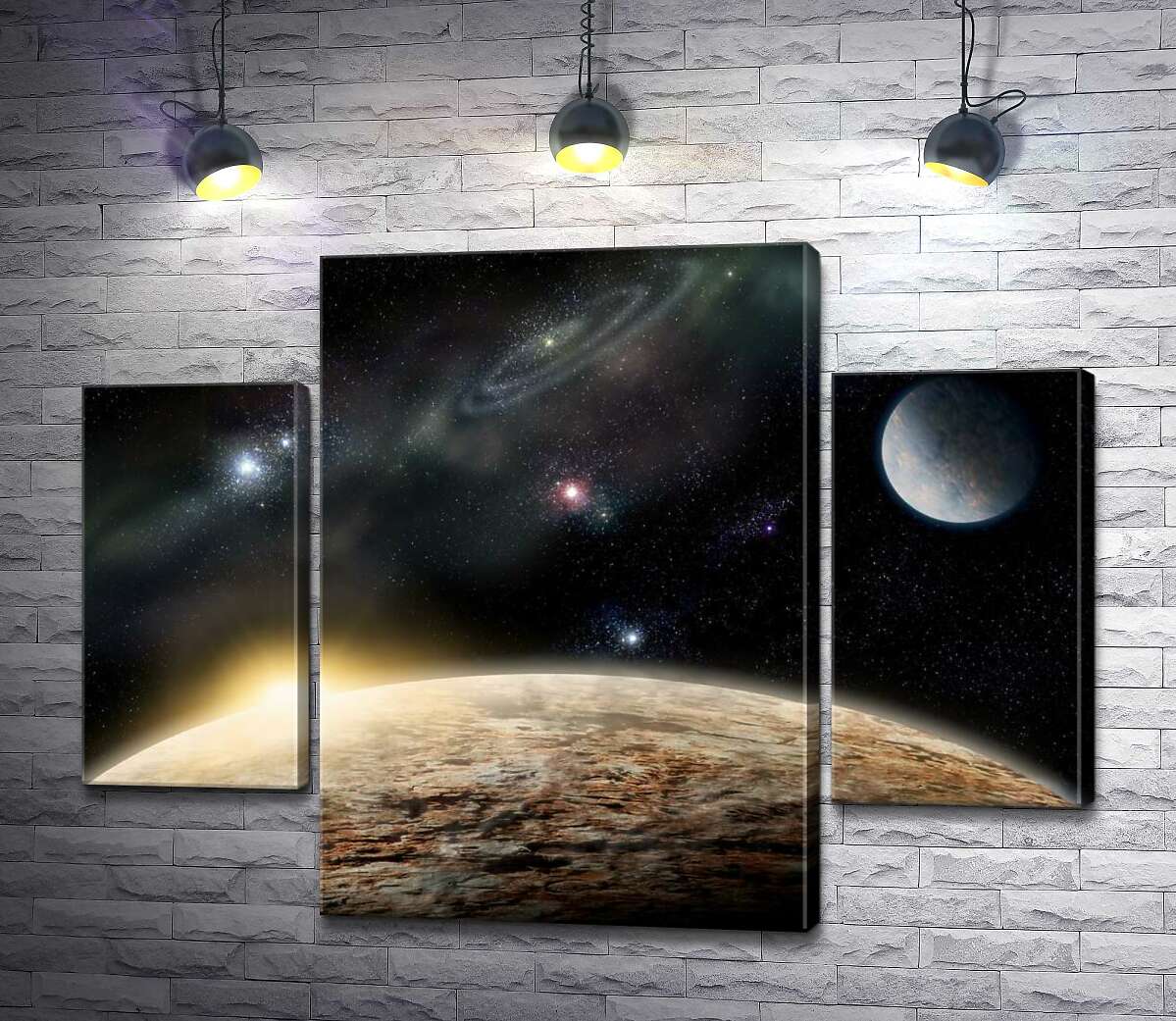 

Модульная картина ArtPoster Рассвет над каменистой поверхностью планеты 80x60 см Модуль №7