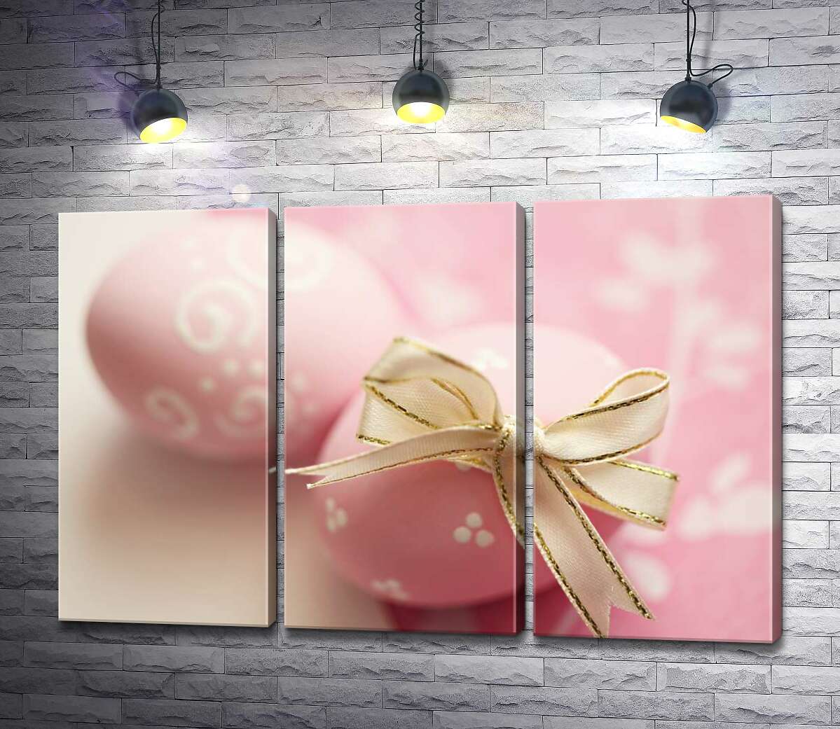 

Модульная картина ArtPoster Розовые пасхальные яйца с нежным кремовым бантиком 60x40 см Модуль №11