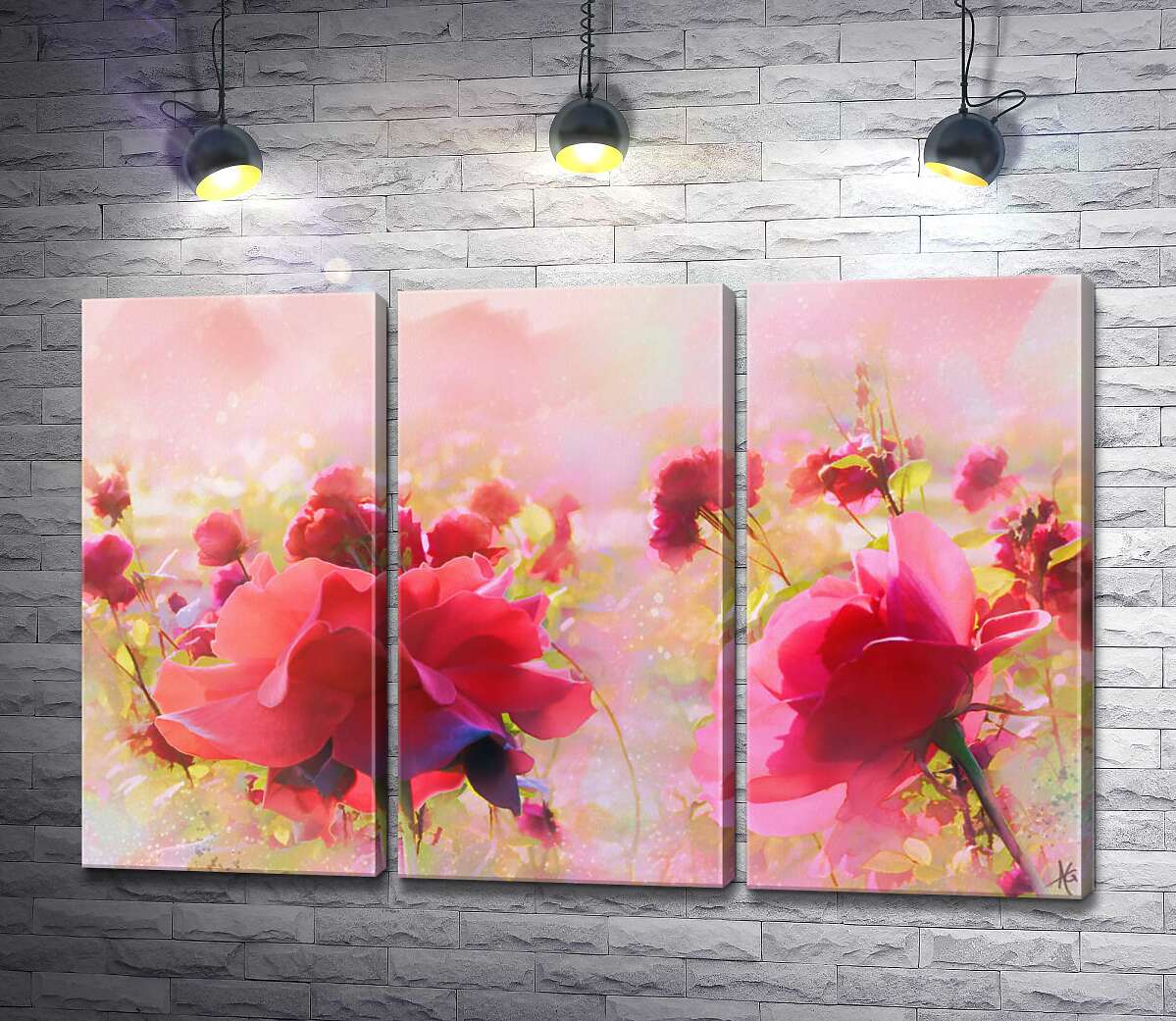 

Модульная картина ArtPoster Пышные цветы роз тянутся к солнцу 132x86 см Модуль №11