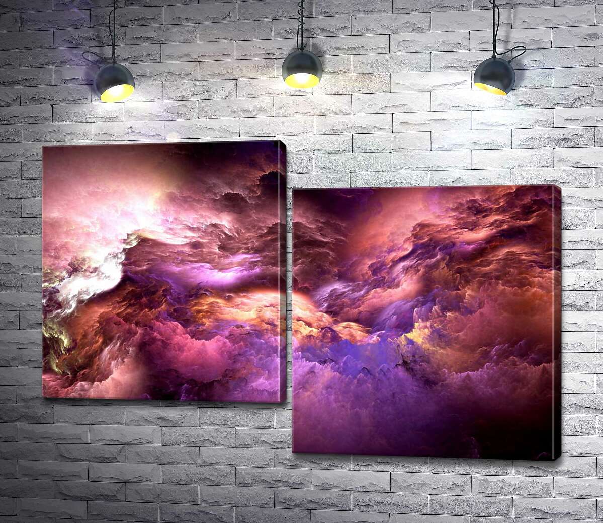 

Модульная картина ArtPoster Розовые переливы облачной абстракции 130x88 см Модуль №5