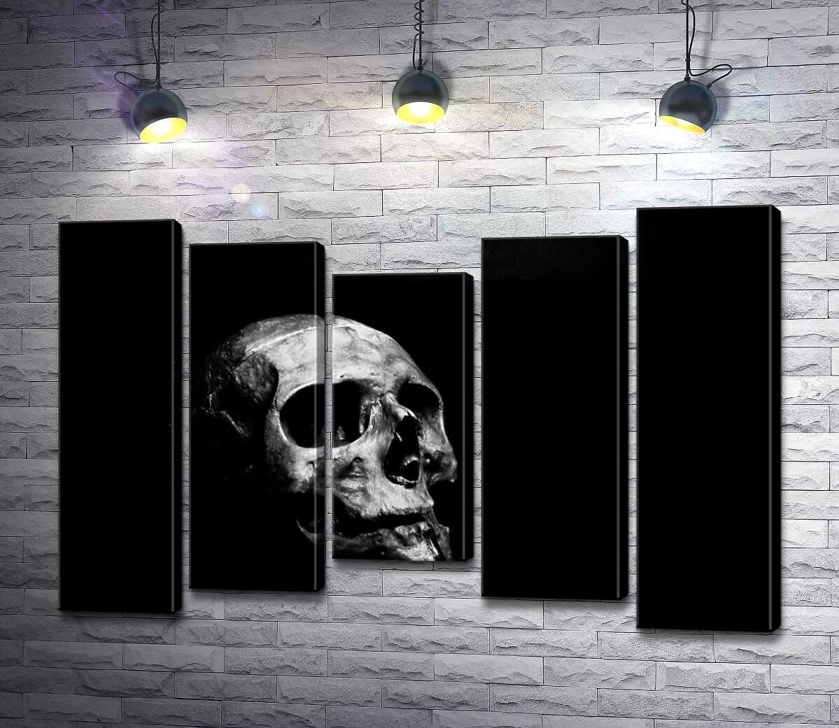 

Модульная картина ArtPoster Светлые формы черепа тонут в густой тьме 100x69 см Модуль №28