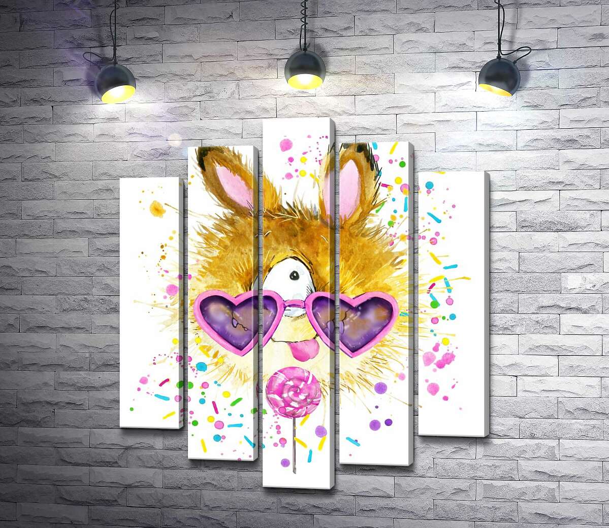 

Модульная картина ArtPoster Пушистый циклоп с розовым леденцем 130x156 см Модуль №26