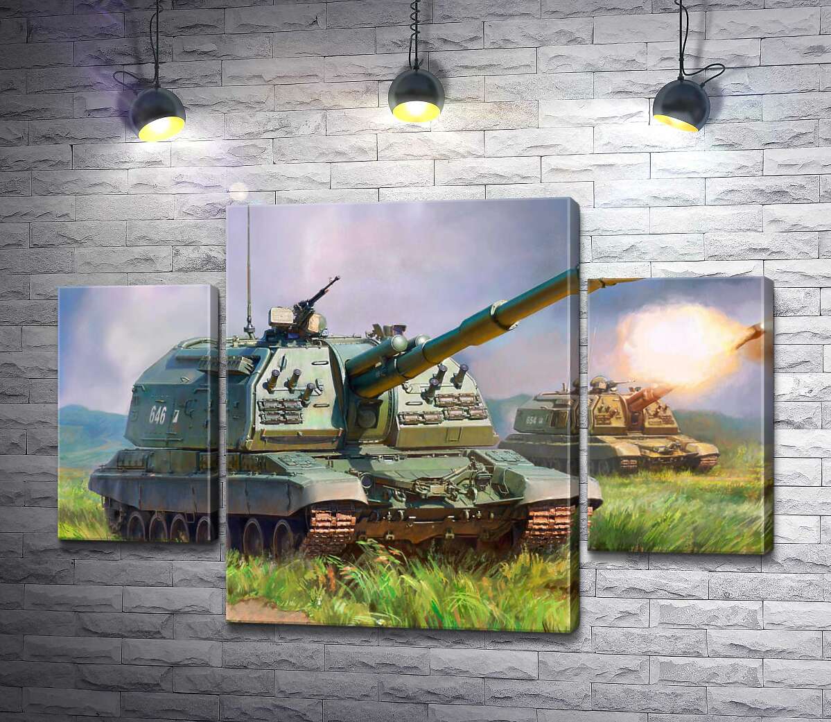 

Модульная картина ArtPoster Советский истребитель танков ИС-152 "Зверобой" на поле боя 131x89 см Модуль №7
