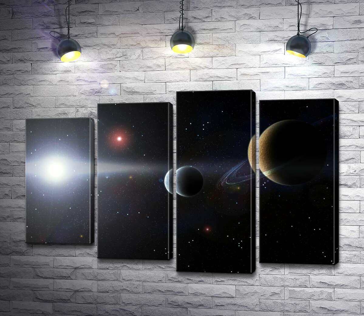 

Модульная картина ArtPoster Силуэты планет в космическом пространстве 80x54 см Модуль №21