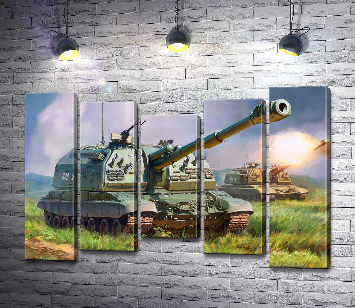 

Модульная картина ArtPoster Советский истребитель танков ИС-152 "Зверобой" на поле боя 130x88 см Модуль №28
