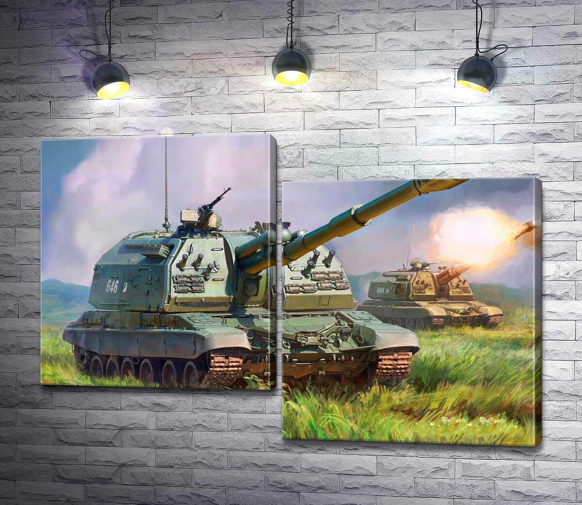 

Модульная картина ArtPoster Советский истребитель танков ИС-152 "Зверобой" на поле боя 130x88 см Модуль №5