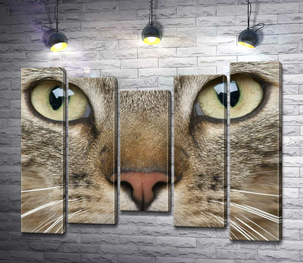 

Модульная картина ArtPoster Сосредоточенный взгляд зеленых глаз кота 130x103 см Модуль №28