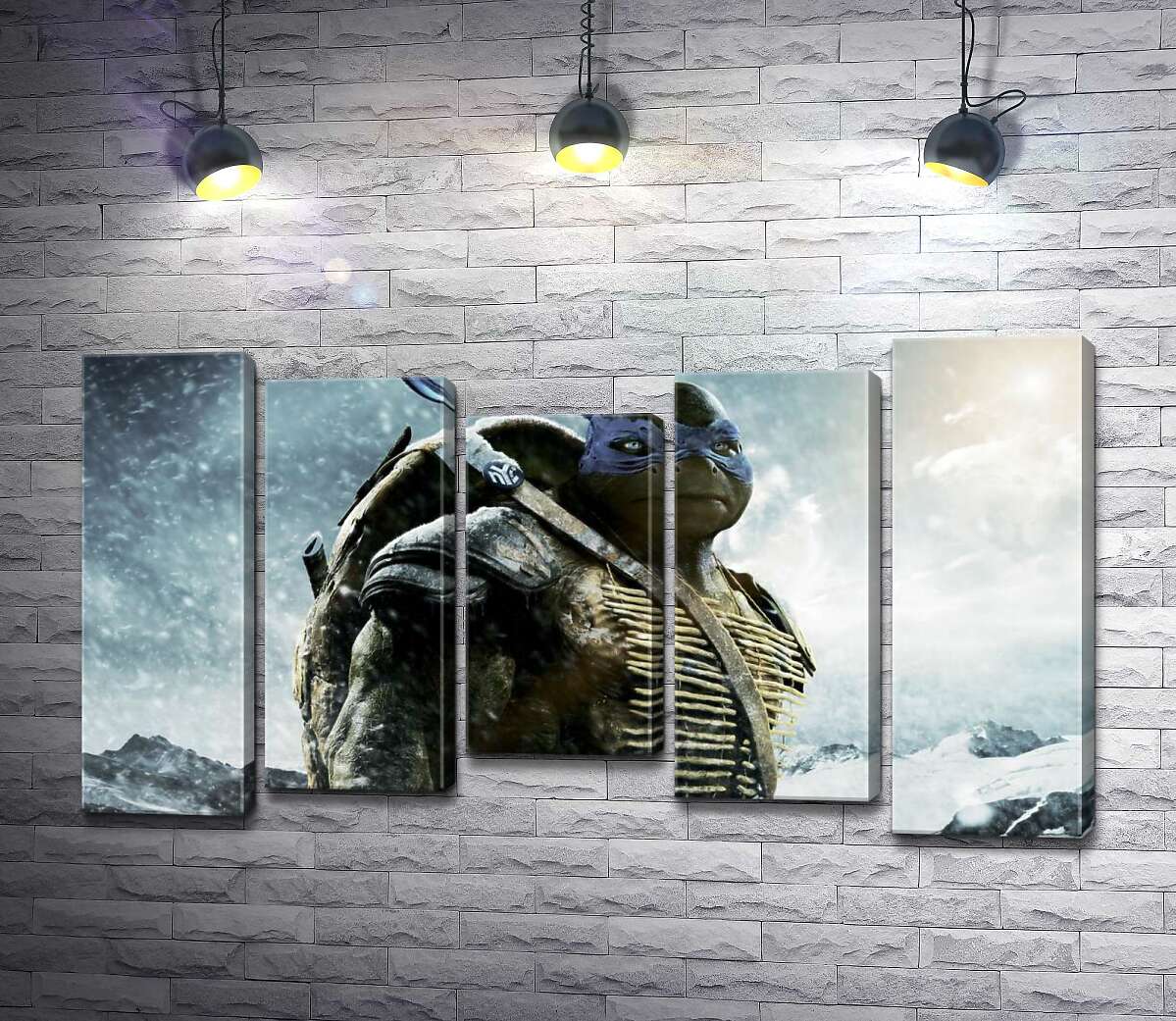 

Модульная картина ArtPoster Смелый лидер Черепашек-ниндзя (Teenage Mutant Ninja Turtles), Леонардо, среди заснеженных гор 130x74 см Модуль №28