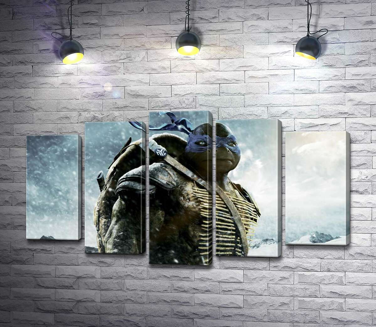 

Модульная картина ArtPoster Смелый лидер Черепашек-ниндзя (Teenage Mutant Ninja Turtles), Леонардо, среди заснеженных гор 100x58 см Модуль №26