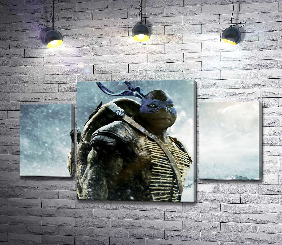 

Модульная картина ArtPoster Смелый лидер Черепашек-ниндзя (Teenage Mutant Ninja Turtles), Леонардо, среди заснеженных гор 131x74 см Модуль №7