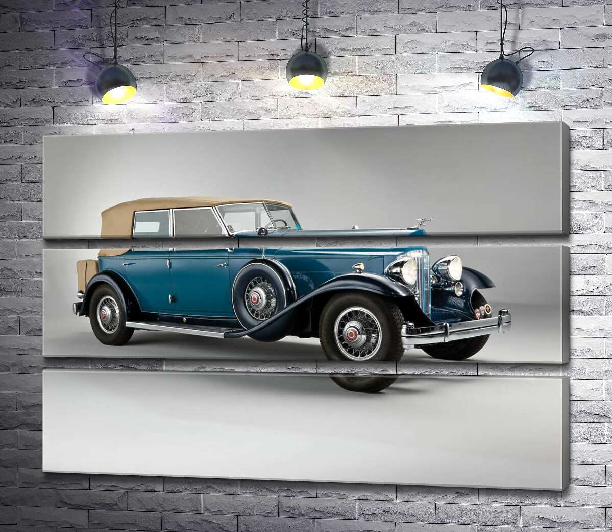 

Модульная картина ArtPoster Синий автомобиль с откидным верхом 1932 года Packard Twin Six 90x60 см Модуль №13