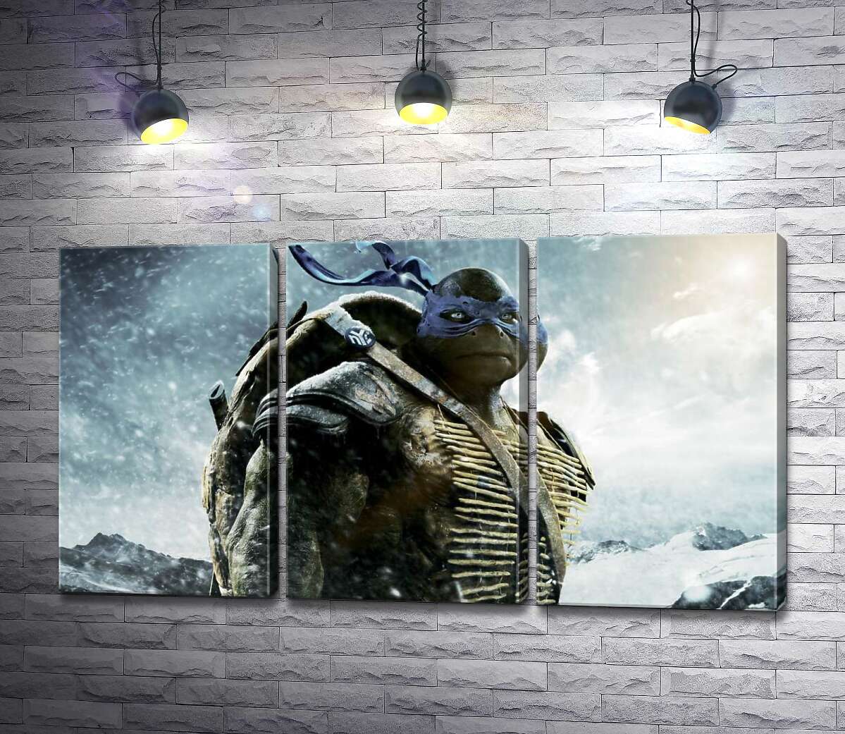

Модульная картина ArtPoster Смелый лидер Черепашек-ниндзя (Teenage Mutant Ninja Turtles), Леонардо, среди заснеженных гор 60x34 см Модуль №11