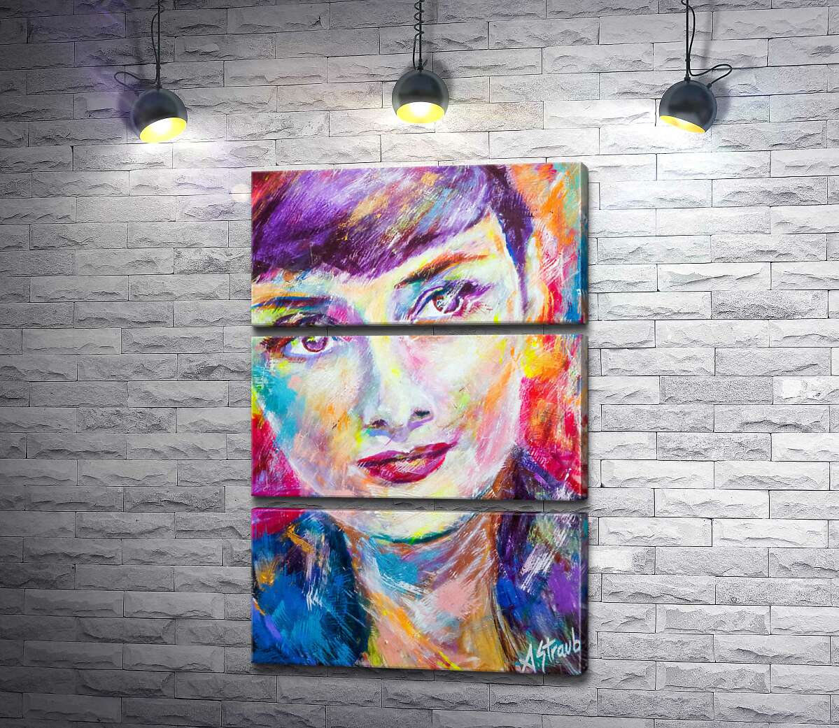 

Модульная картина ArtPoster Сочетание красок на портрете Одри Хэпберн (Audrey Hepburn) 100x150 см Модуль №13