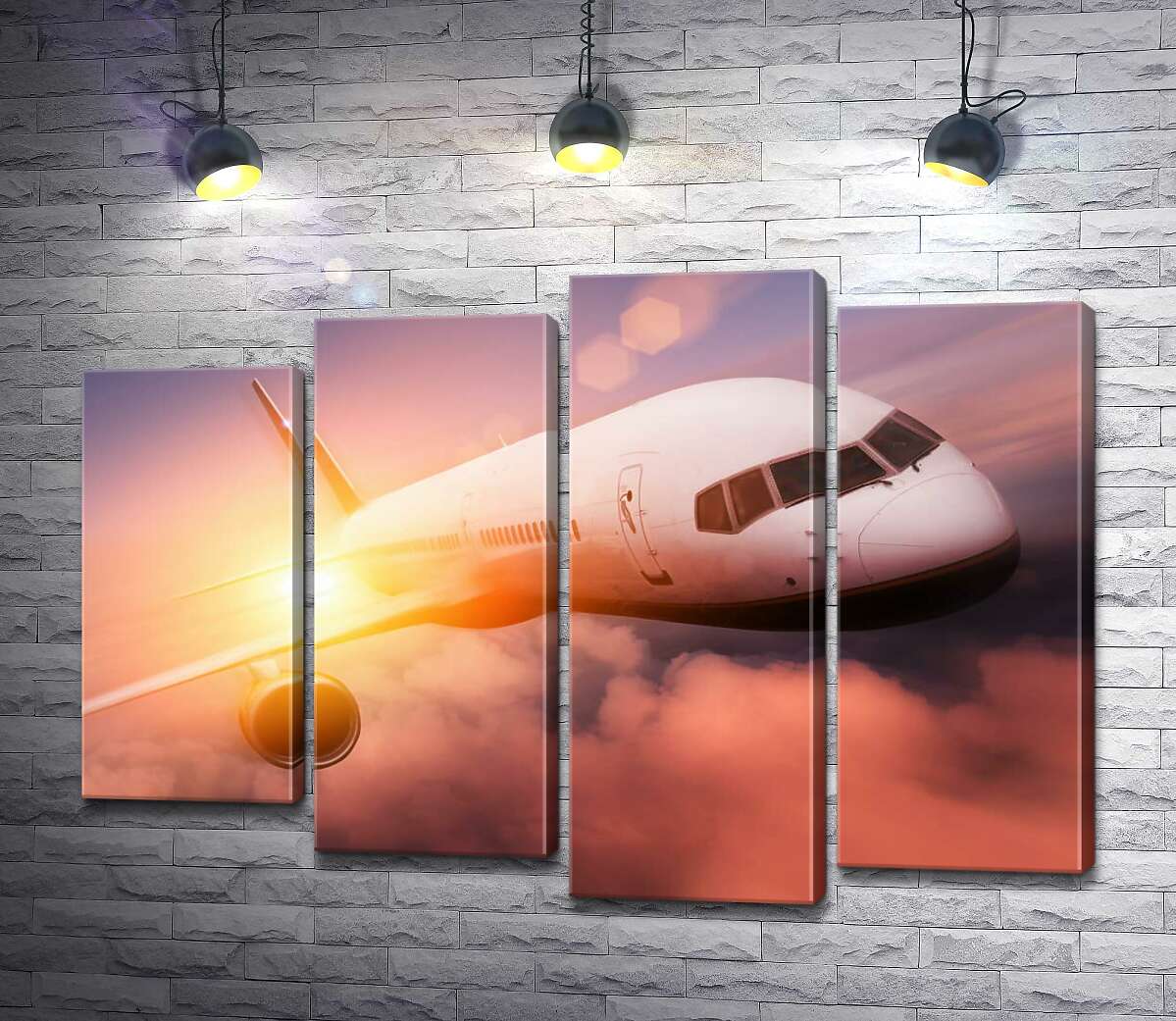 

Модульная картина ArtPoster Скоростной полет самолета на заоблачной высоте 100x73 см Модуль №21