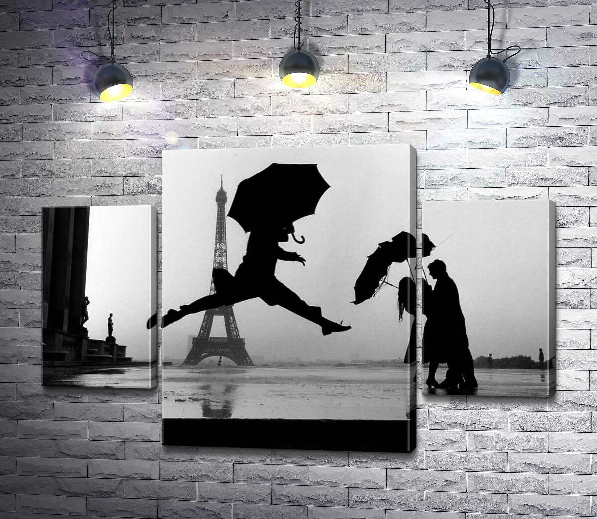 

Модульная картина ArtPoster Силуэты под дождем Парижа 80x54 см Модуль №7