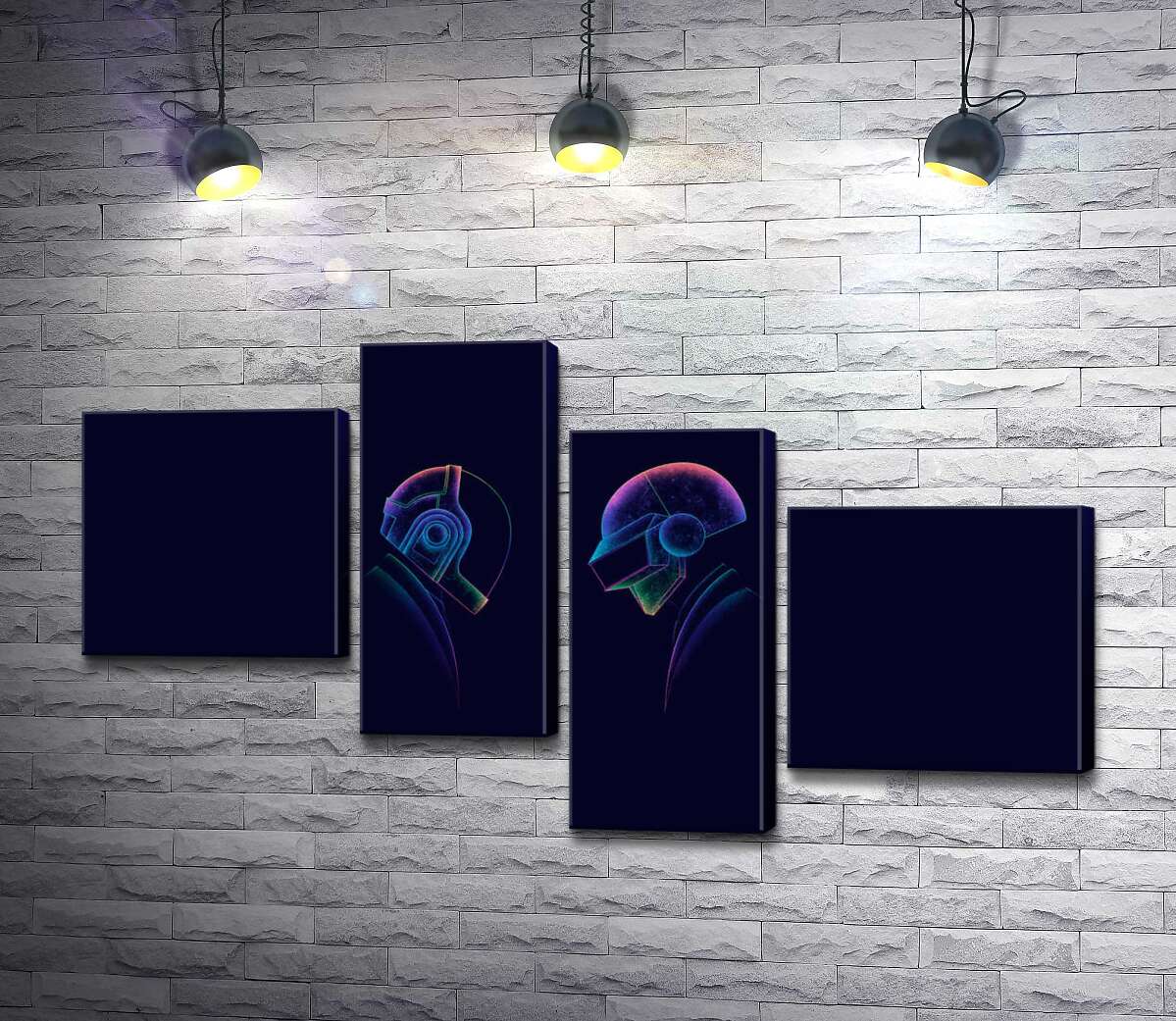 

Модульная картина ArtPoster Силуэты людей в космических шлемах 100x57 см Модуль №20