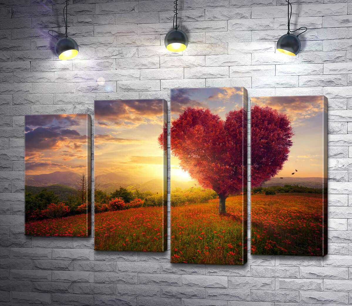 

Модульная картина ArtPoster Солнечные лучи освещают багровое дерево любви 132x88 см Модуль №21