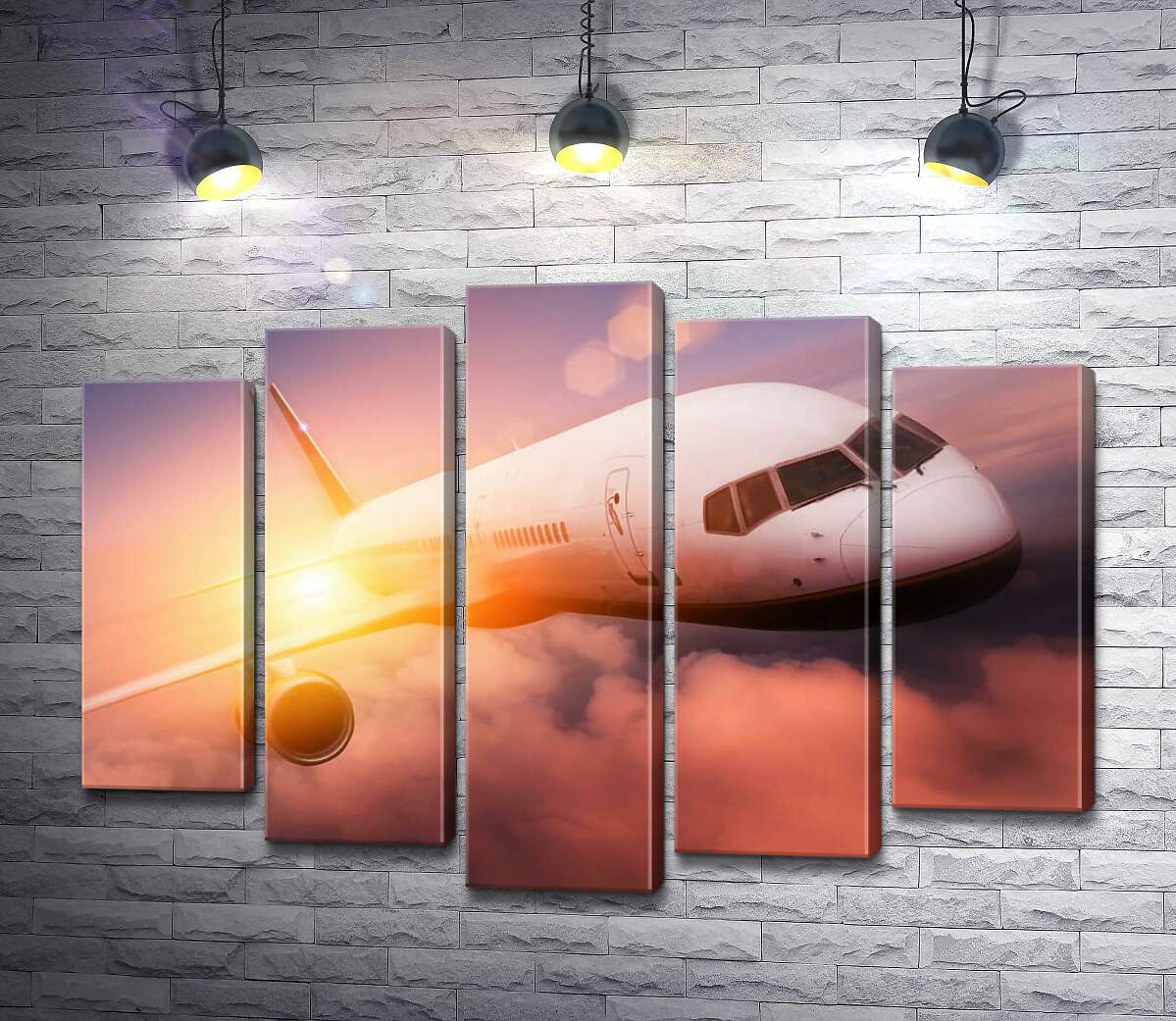 

Модульная картина ArtPoster Скоростной полет самолета на заоблачной высоте 130x94 см Модуль №26