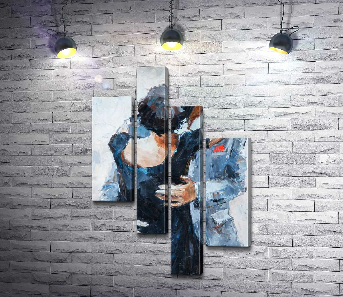 

Модульная картина ArtPoster Сильные руки мужчины нежно обнимают спину девушки в танце 100x155 см Модуль №20