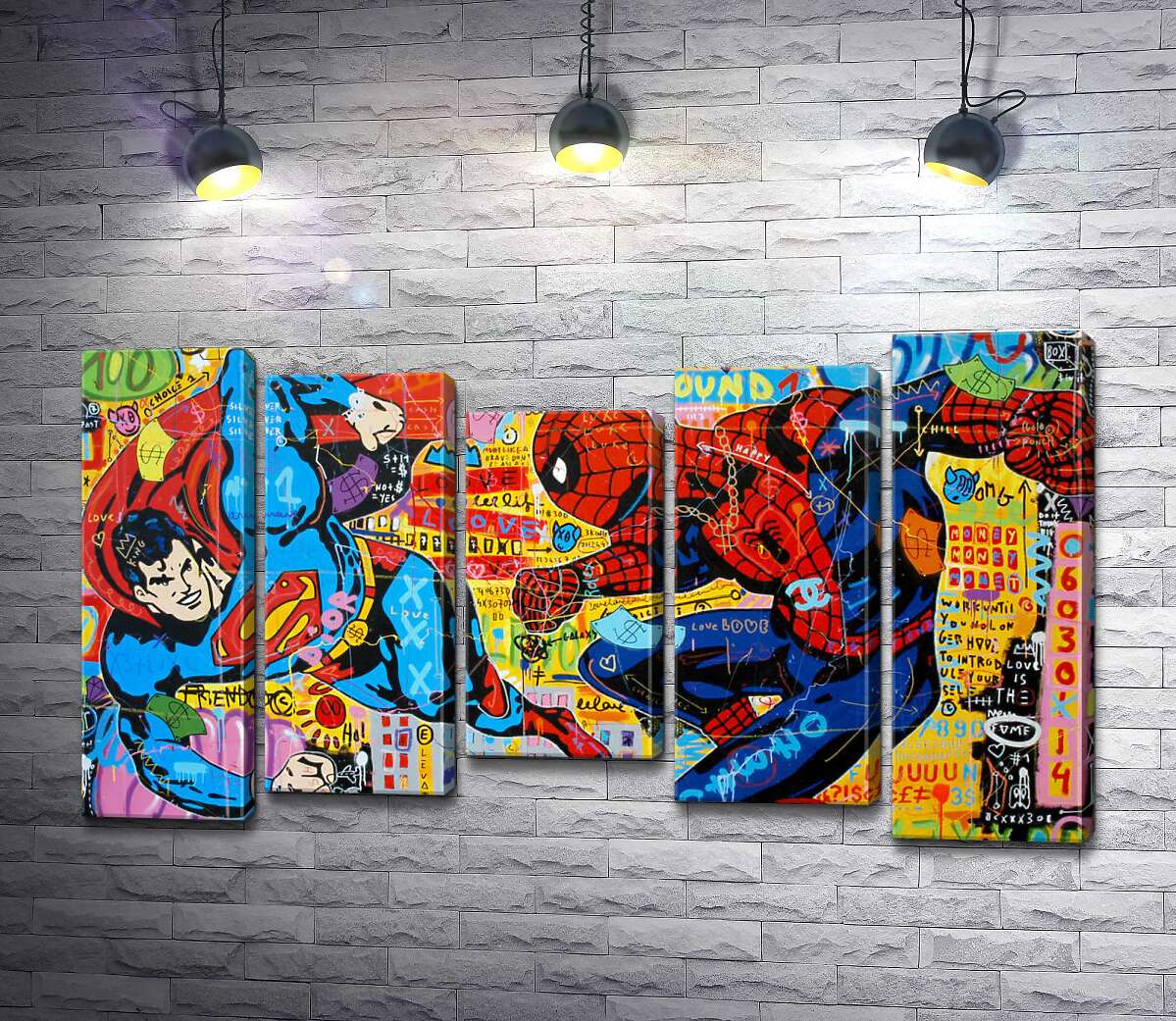 

Модульная картина ArtPoster Супермен против Человека-паука (Superman vs Spider-Man) – Джисбар 130x75 см Модуль №28