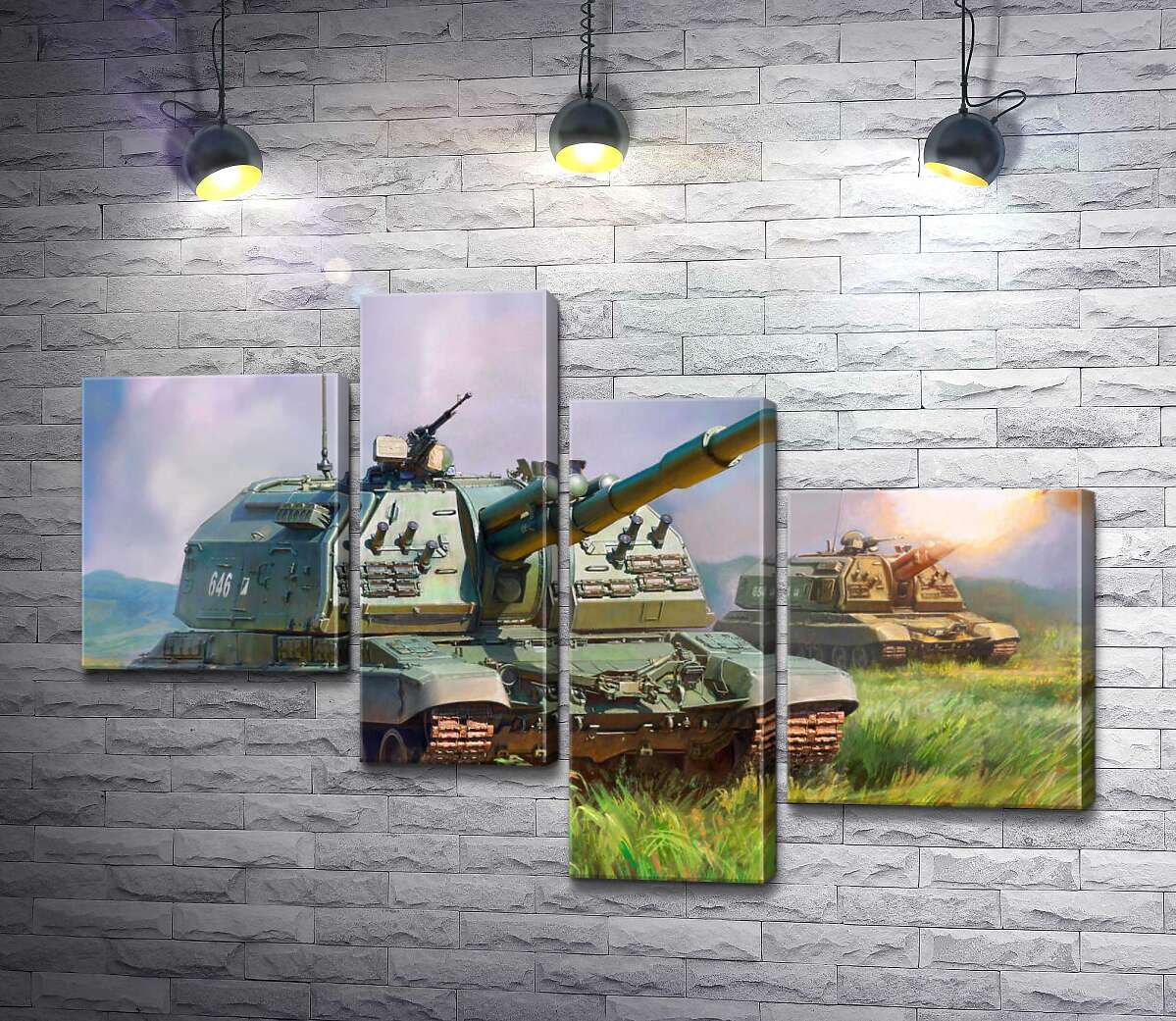

Модульная картина ArtPoster Советский истребитель танков ИС-152 "Зверобой" на поле боя 130x89 см Модуль №20
