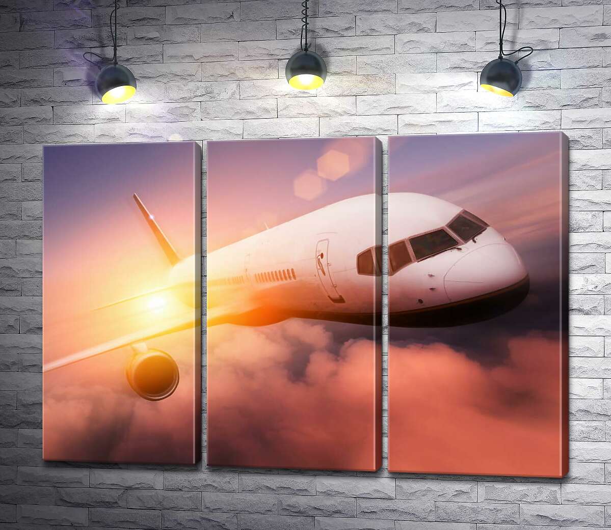 

Модульная картина ArtPoster Скоростной полет самолета на заоблачной высоте 102x71 см Модуль №11