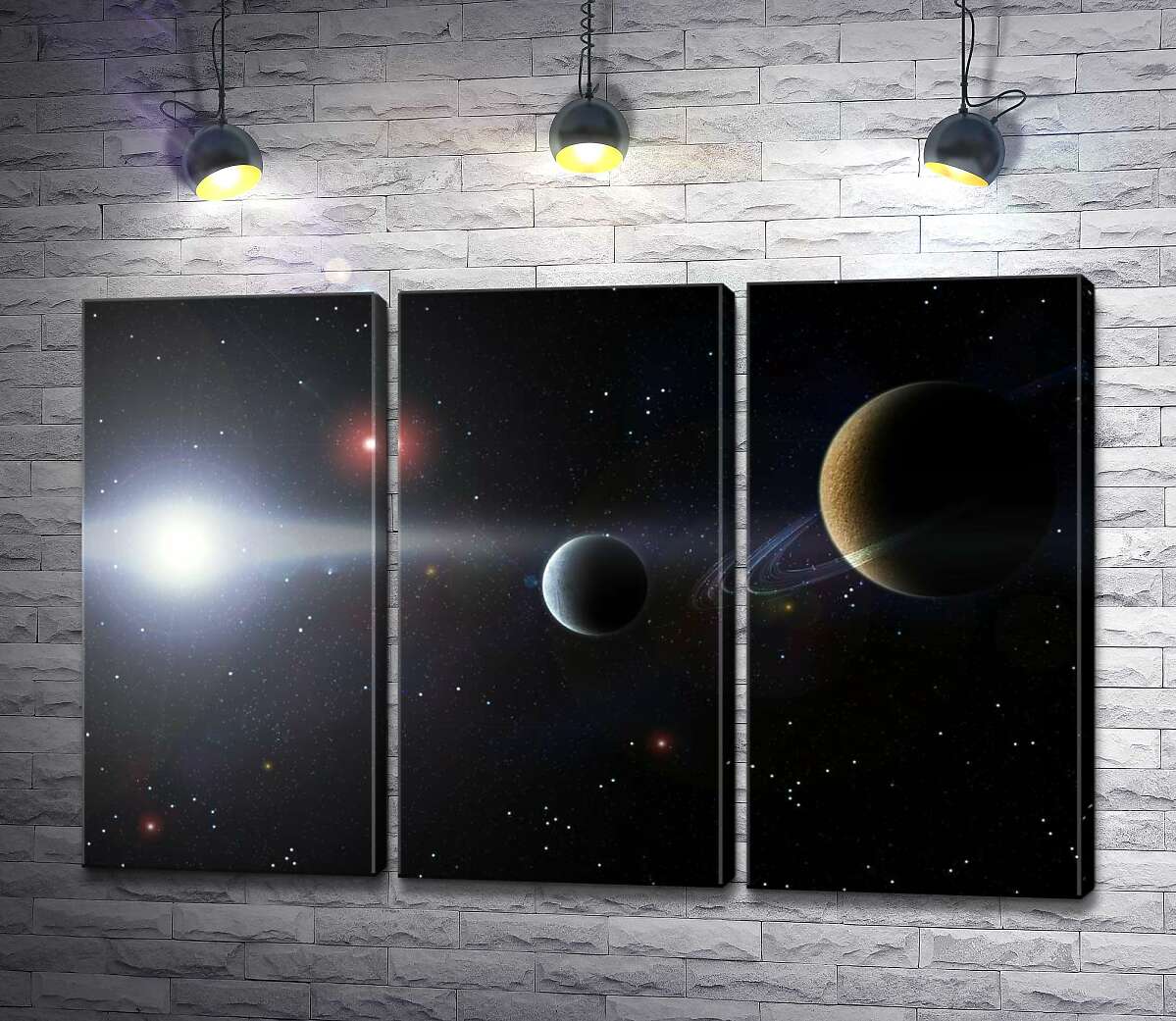 

Модульная картина ArtPoster Силуэты планет в космическом пространстве 102x66 см Модуль №11