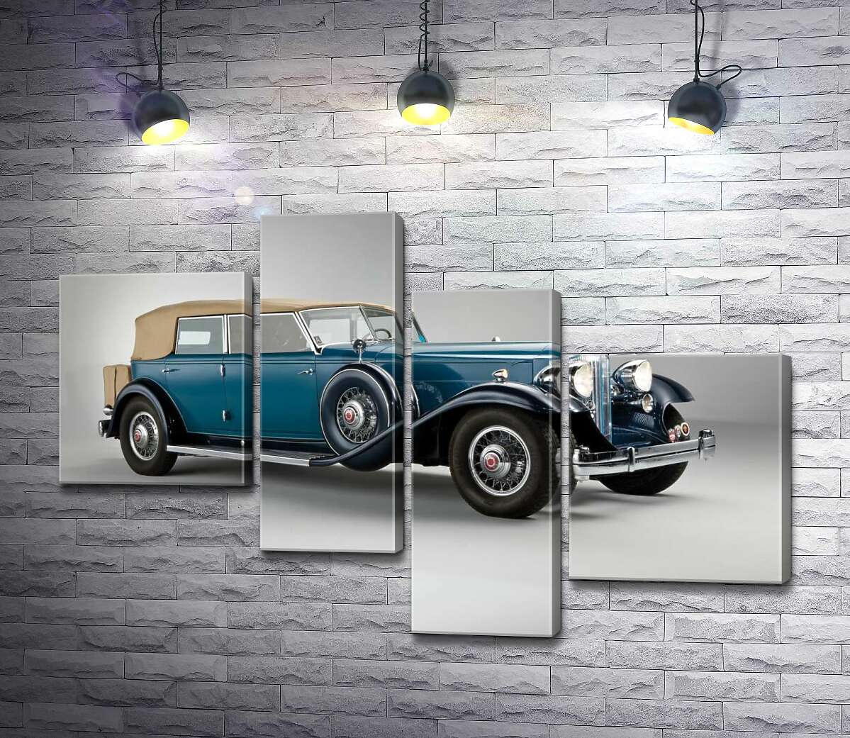 

Модульная картина ArtPoster Синий автомобиль с откидным верхом 1932 года Packard Twin Six 100x69 см Модуль №20